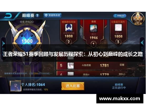 王者荣耀S1赛季回顾与发展历程探索：从初心到巅峰的成长之路